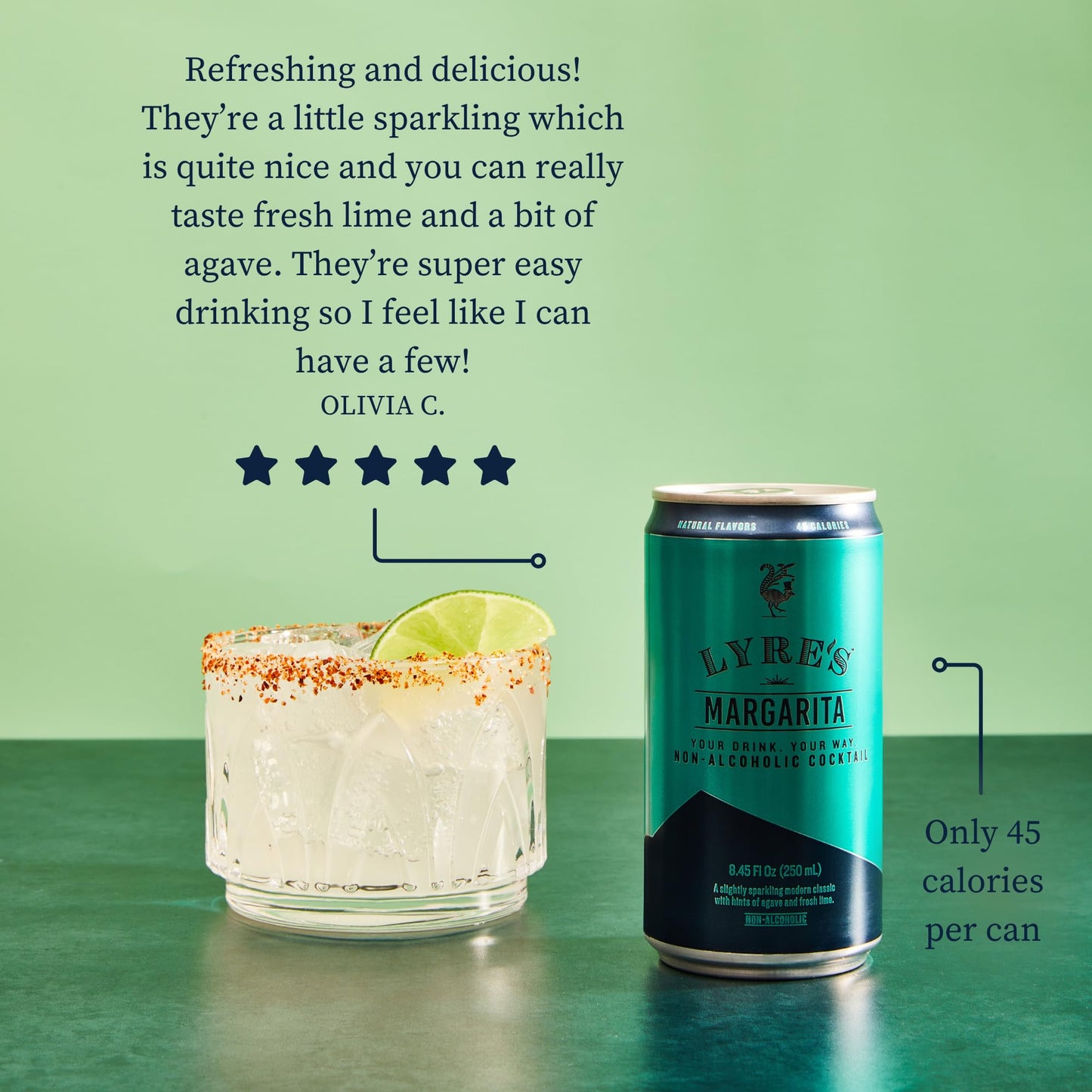 Lyre's Margarita - Non Alcoholic Spirits | Premium Ready To Drink Cocktail | 250ml | 50 Calories Per Can Only