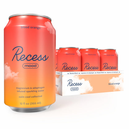 Recess Mood Magnesium Supplement Drink Calming Beverage, 12 Ounce, Pack of 12