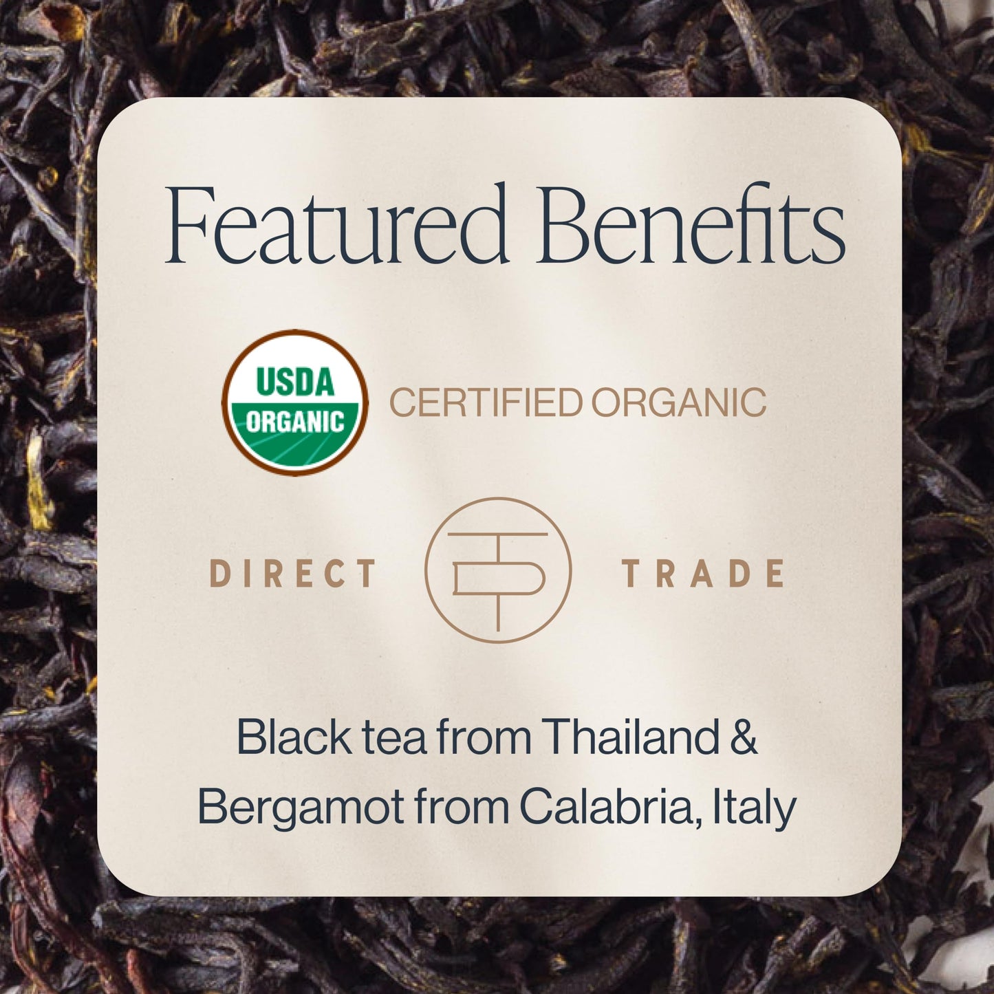 Earl Grey Black Tea Sachet Bags with Bergamot Oil Organic Kosher