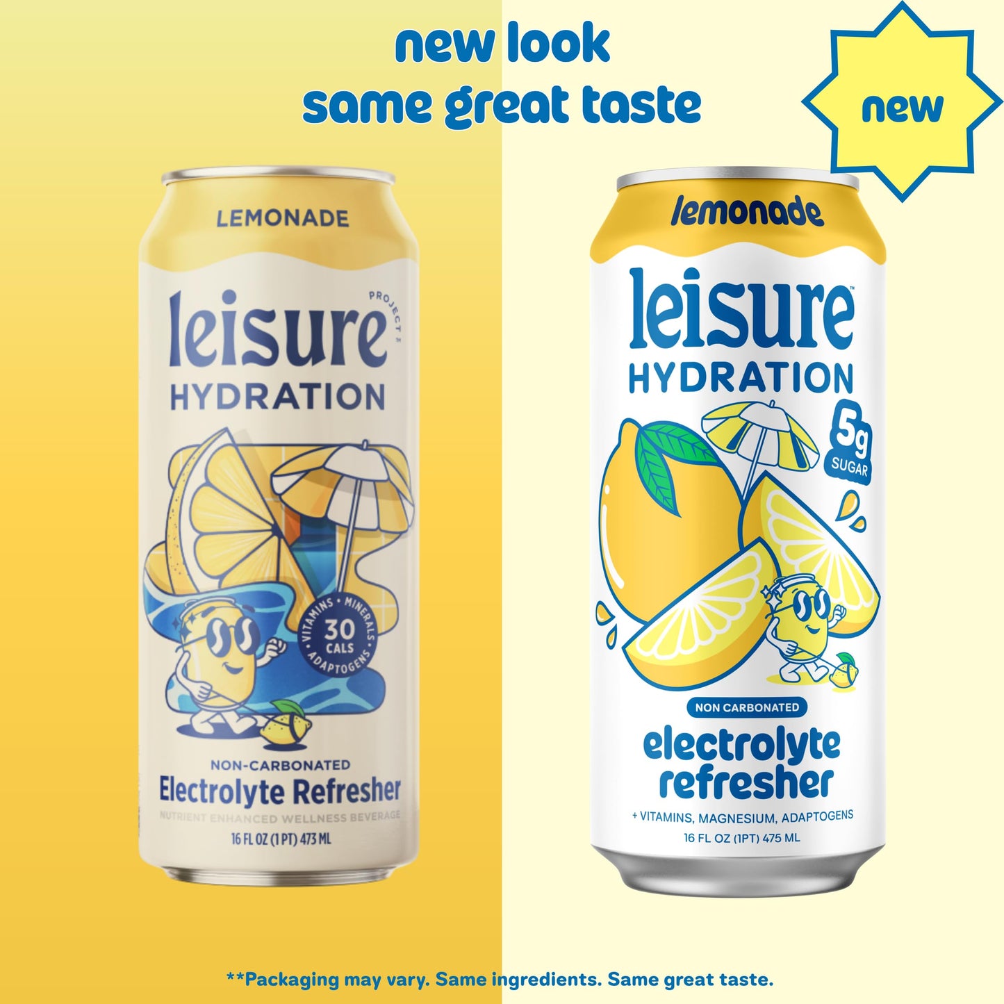 Hydration Beverage Variety Pack Lemonade Flavor Low Calorie Functional Drink Cans Pack of 24