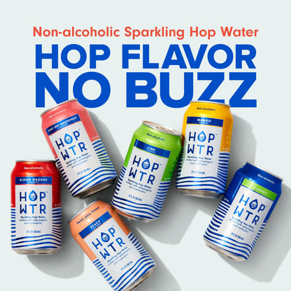 Sparkling Hop Water Variety Pack Sugar Free Low Calorie Non Alcoholic Drink 12oz Cans Pack of 12