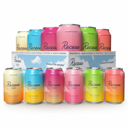 Recess Mood Magnesium Supplement Drink Calming Beverage, 12 Ounce, Pack of 12
