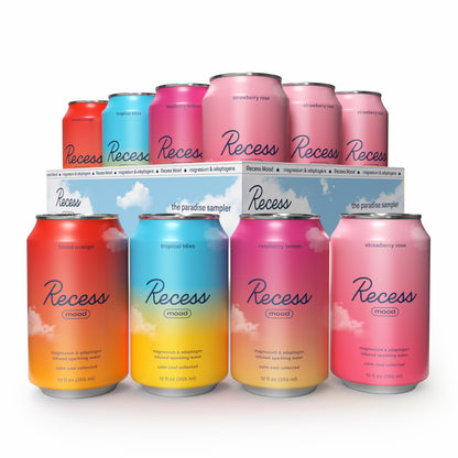 Recess Mood Magnesium Supplement Drink Calming Beverage, 12 Ounce, Pack of 12