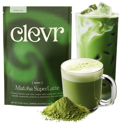 Instant Tea Latte Superfood Powder Blend with Oat Milk Lion’s Mane Reishi Mushroom 14 Servings