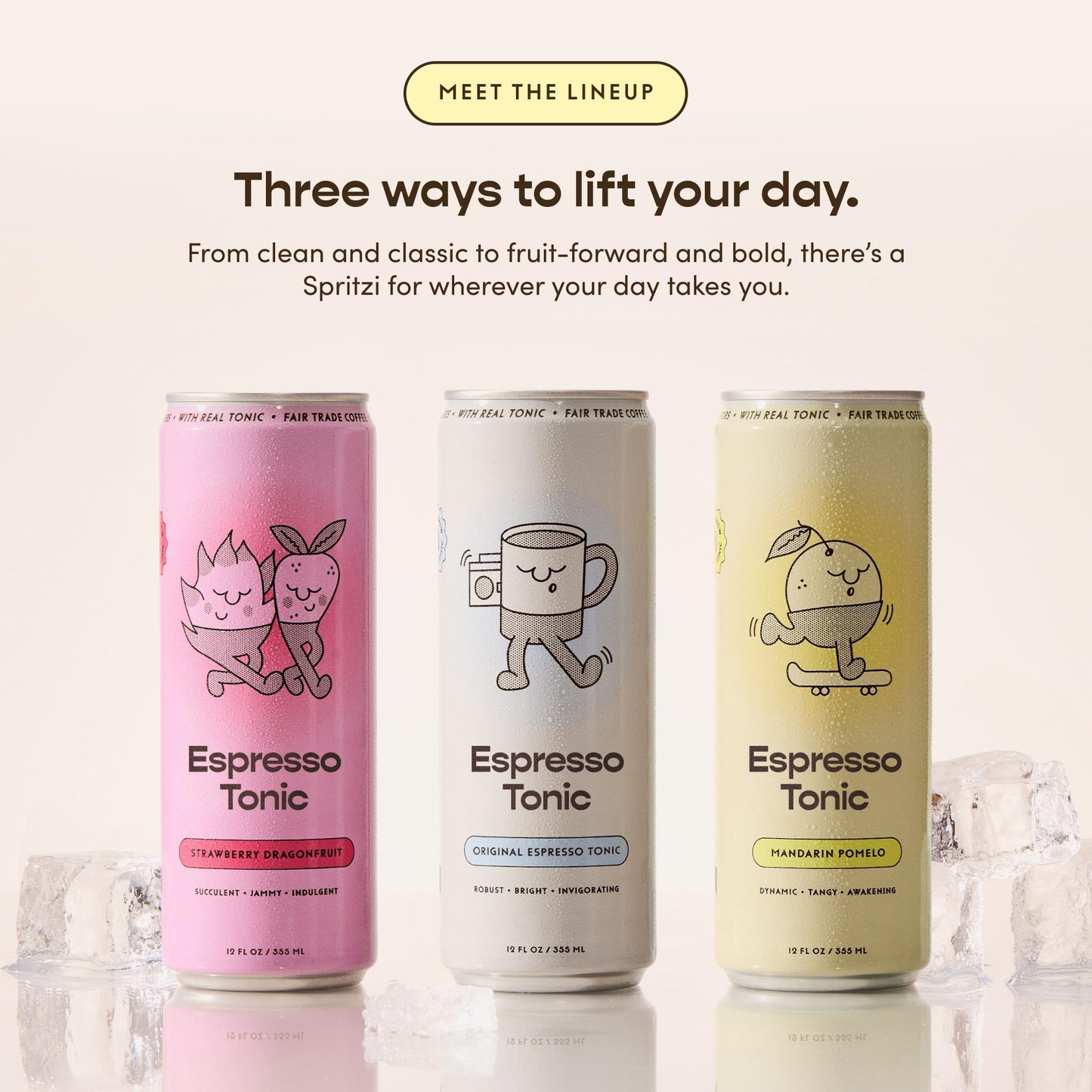Sparkling Espresso Tonic Canned Coffee Drink Fair Trade Naturally Sweetened 12oz Pack of 12 75mg Caffeine 45 Calories