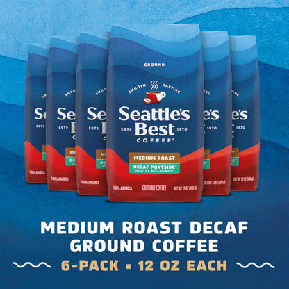 Decaf Medium Roast Ground Coffee Smooth Blend 12oz Bags Pack of 6
