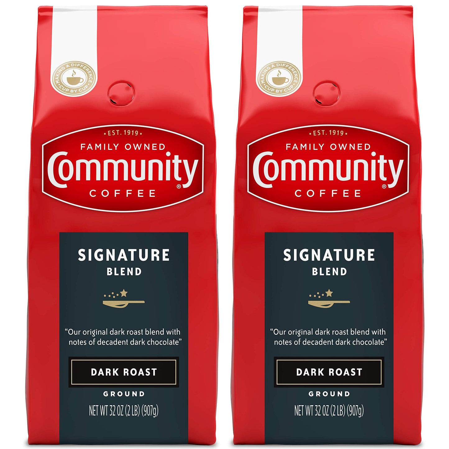 Signature Dark Roast Ground Coffee Blend 32oz Bags Pack of 2 64oz Total
