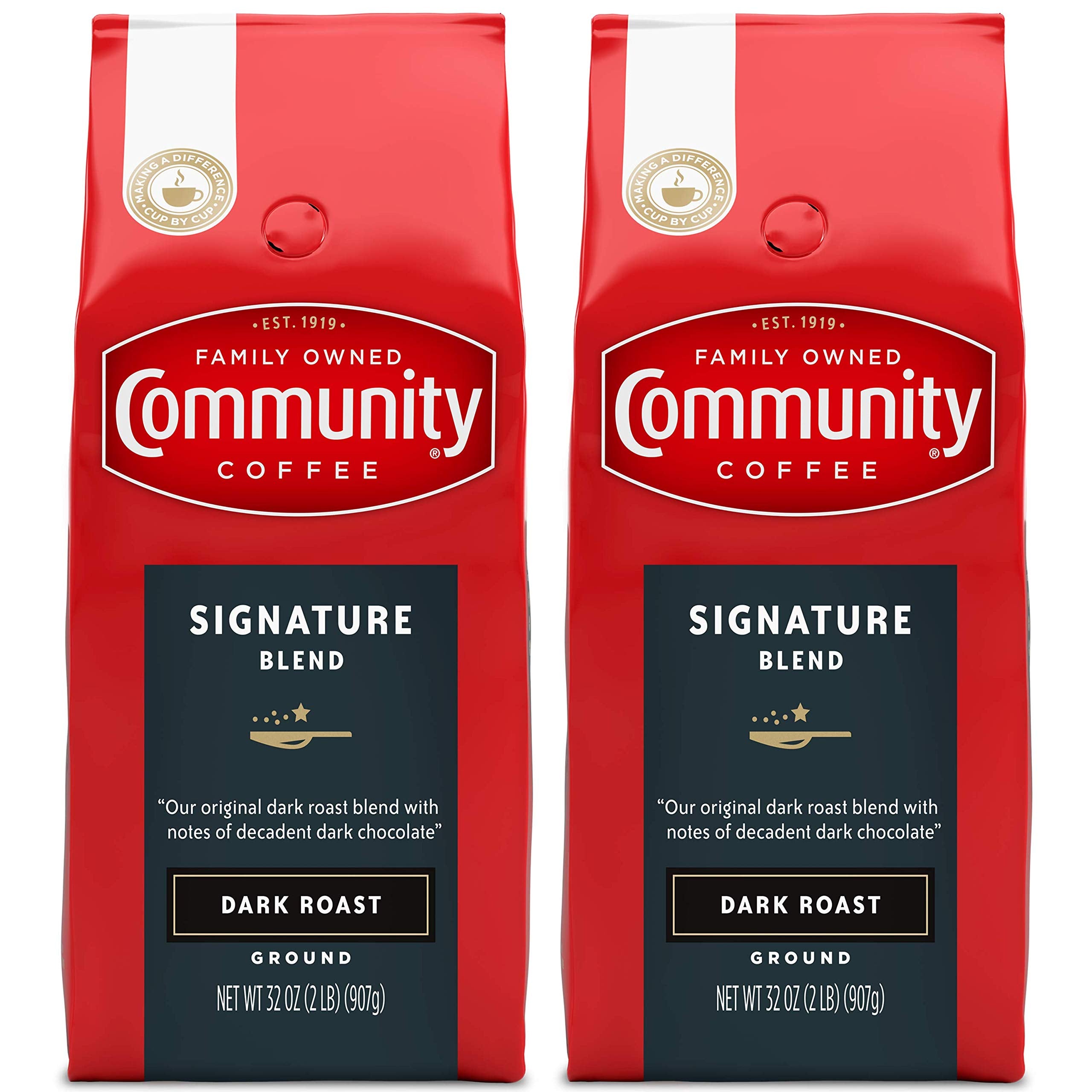 Signature Dark Roast Ground Coffee Blend 32oz Bags Pack of 2 64oz Total