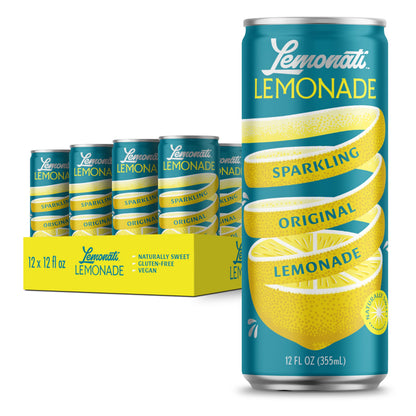 Sparkling Lemonade No Artificial Sweeteners Gluten Free Vegan Kosher Non GMO Slim Cans 12oz