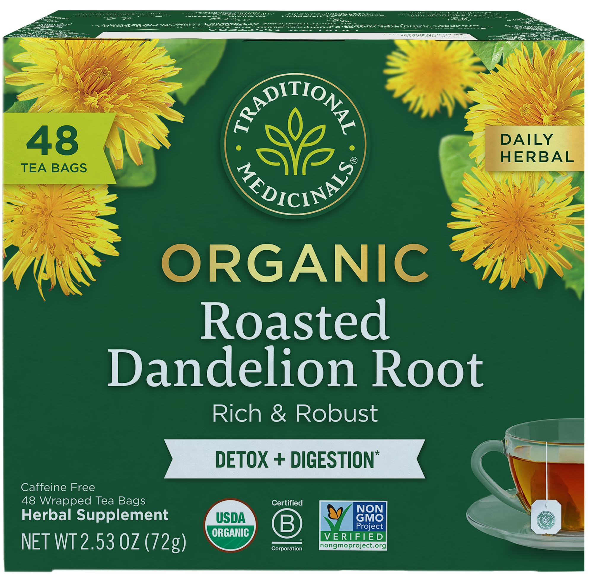 Traditional Medicinals Organic Roasted Dandelion Root Herbal Tea