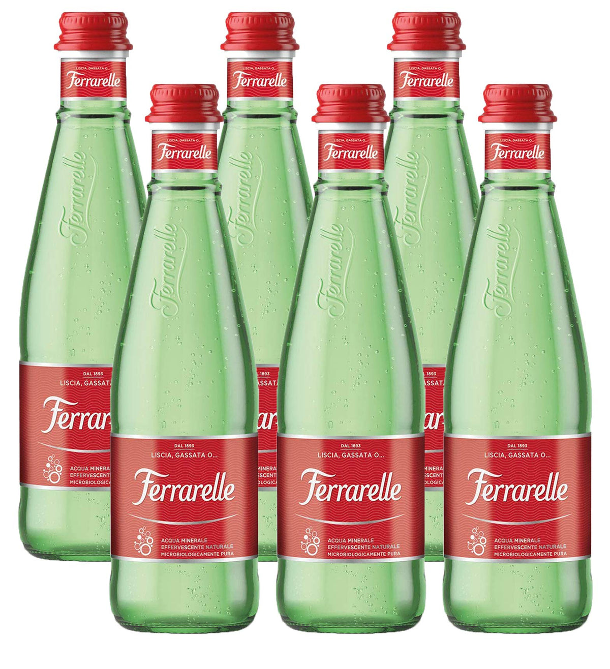 Sparkling Natural Mineral Water Glass Bottle 11.2oz Pack of 6 Total 67.2oz