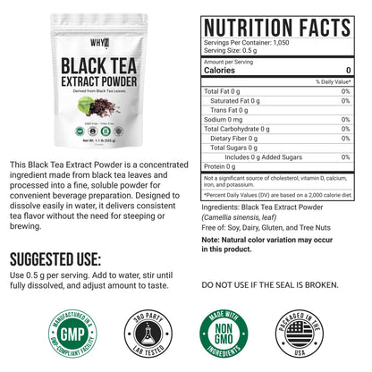 Instant Black Tea Powder Unsweetened Iced Tea Concentrate Hot & Cold Drink Mix