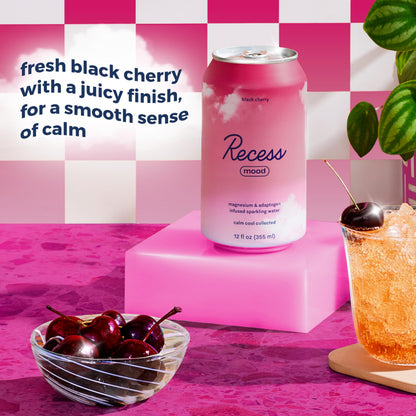Recess Mood Magnesium Supplement Drink Calming Beverage, 12 Ounce, Pack of 12