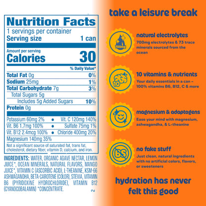 Hydration Beverage Variety Pack Lemonade Flavor Low Calorie Functional Drink Cans Pack of 24
