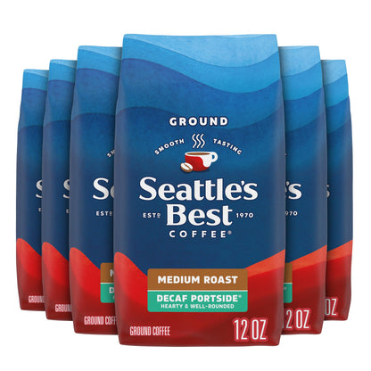 Decaf Medium Roast Ground Coffee Smooth Blend 12oz Bags Pack of 6