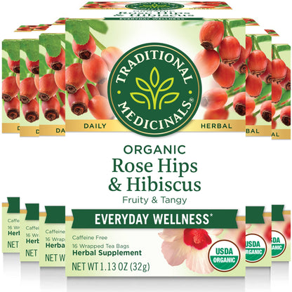 Traditional Medicinals Organic Daily Wellness Tea Collection, 96 Tea Bags (Pack of 6)