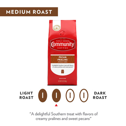 Southern Pecan Praline Flavored Medium Roast Ground Coffee 12oz Bags Pack of 6 72oz