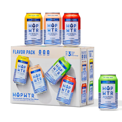 Sparkling Hop Water Variety Pack Sugar Free Low Calorie Non Alcoholic Drink 12oz Cans Pack of 12