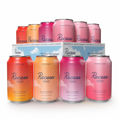 Recess Mood Magnesium Supplement Drink Calming Beverage, 12 Ounce, Pack of 12