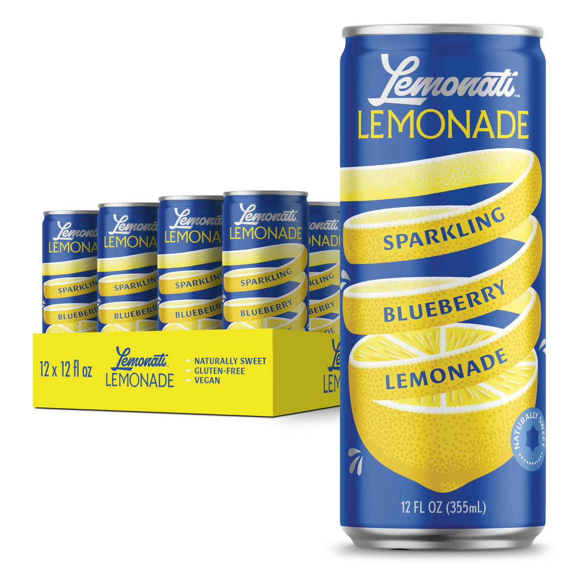 Sparkling Lemonade No Artificial Sweeteners Gluten Free Vegan Kosher Non GMO Slim Cans 12oz