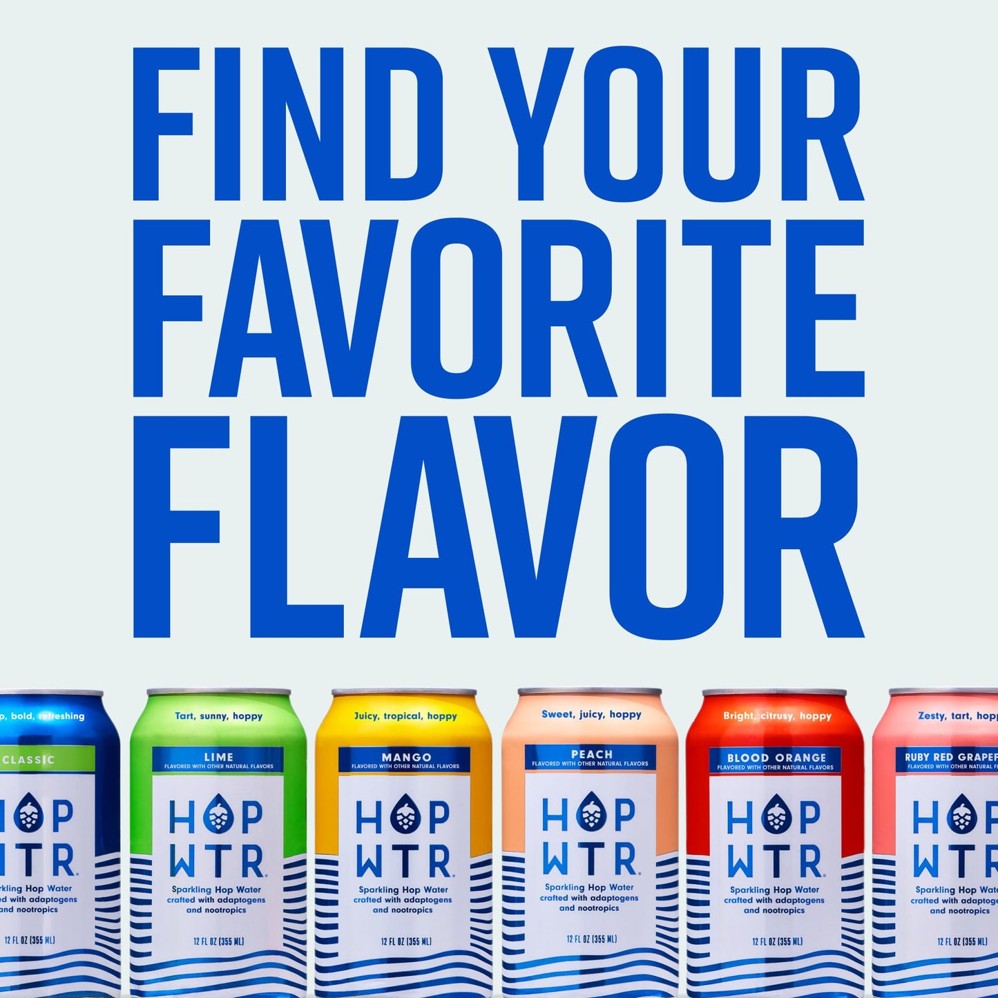 Sparkling Hop Water Variety Pack Sugar Free Low Calorie Non Alcoholic Drink 12oz Cans Pack of 12