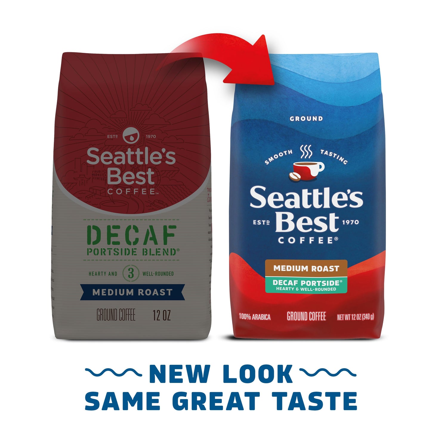 Decaf Medium Roast Ground Coffee Smooth Blend 12oz Bags Pack of 6
