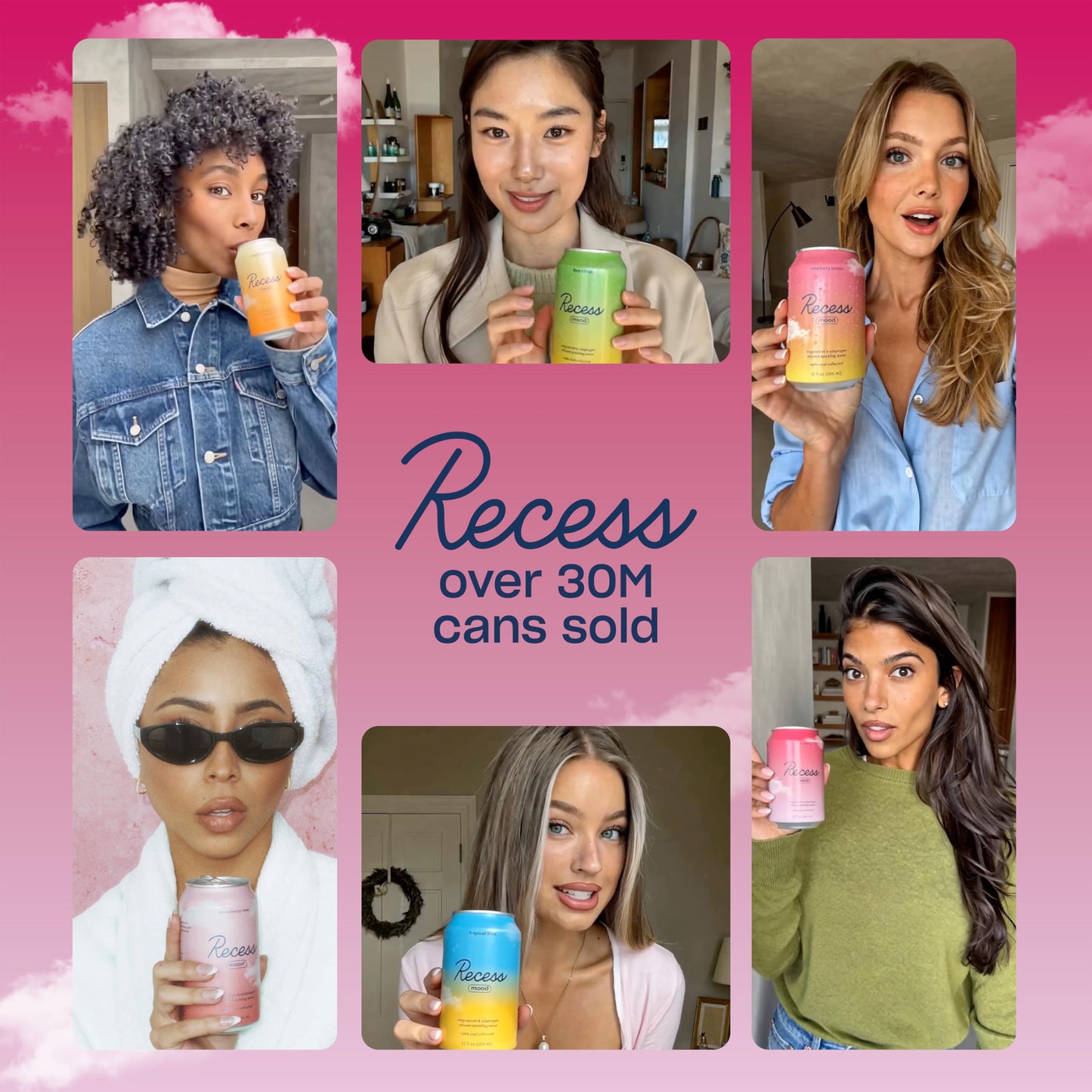Recess Mood Magnesium Supplement Drink Calming Beverage, 12 Ounce, Pack of 12