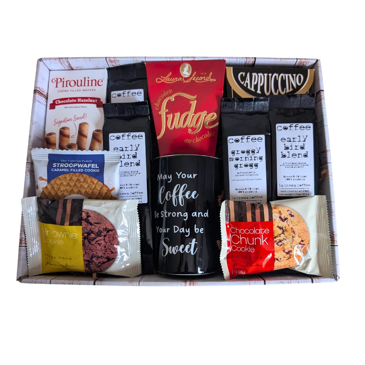 Coffee Gift Basket with Mug Gourmet Coffee Chocolate Cookies Gift Set for All Occasions