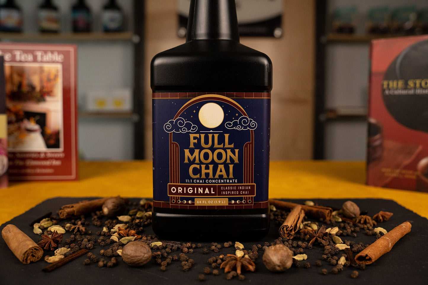 Full Moon Chai Tea Concentrate Classic Indian Style Organic Cane Sugar Natural Flavored Blend
