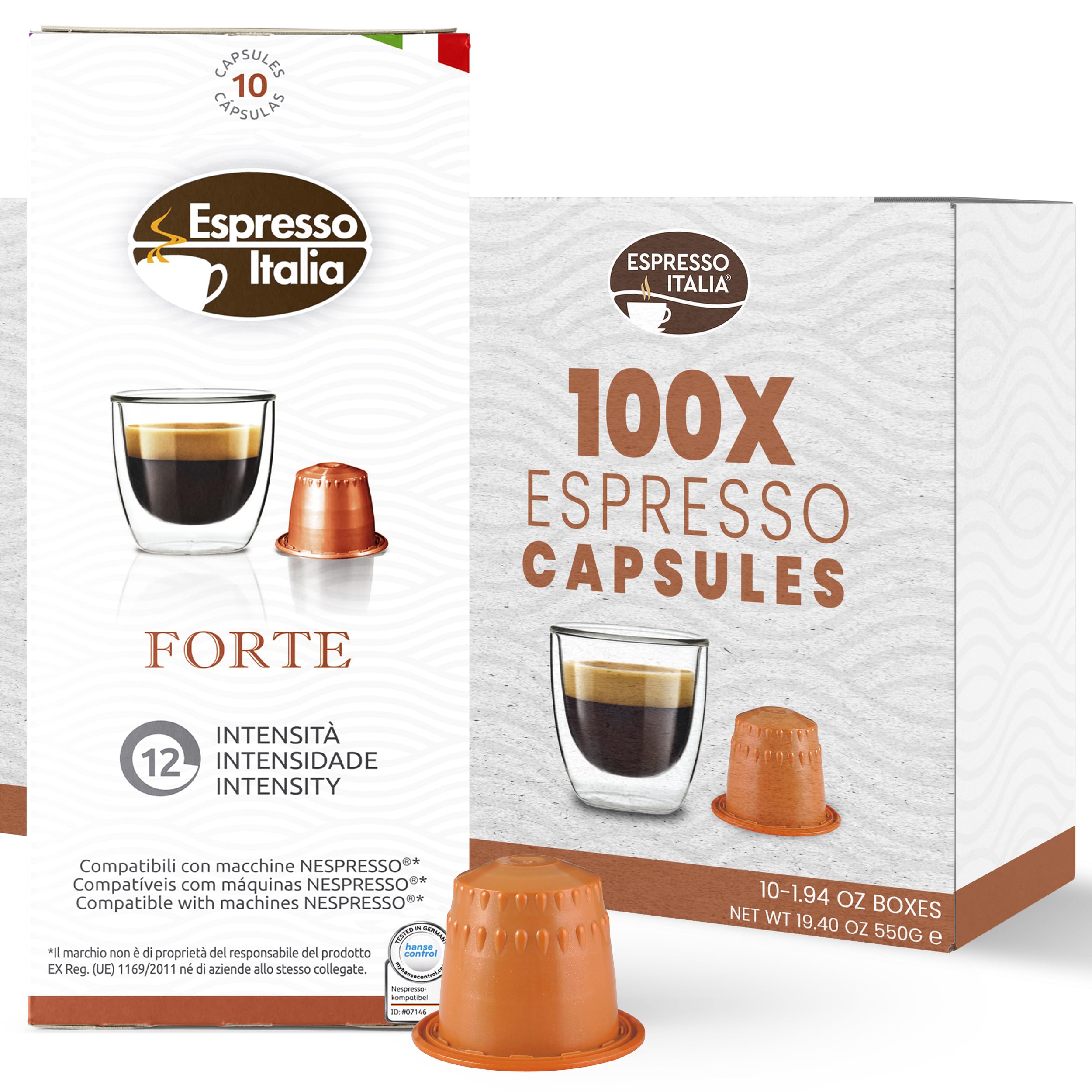 Italian Espresso Coffee Pods Compatible with Nespresso Original Line BPA Free Capsules Made in Italy
